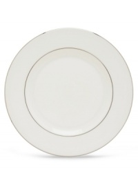 Pristine white bone china and an intricately detailed embossed decal decoration on the salad plate combine to give a contemporary edge to the sophisticated table. The gently scalloped edge is enhanced by a platinum gild along the outer rim. (Clearance) Pristine white bone china and an intricately detailed embossed decal decoration on the salad plate combine to give a contemporary edge to the sophisticated table. The gently scalloped edge is enhanced by a platinum gild along the outer rim. (Clearance)