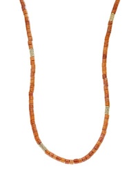 Michael Kors Red Dyed Howlite Coral Long Necklace, 46, Golden Michael Kors Red Dyed Howlite Coral Long Necklace, 46, Golden