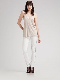 Cozy and soft, this favorite style charms with a mini patch pocket. Scoopneck About 25½ from shoulder to hem Micro modal; hand wash Made in USA Cozy and soft, this favorite style charms with a mini patch pocket. Scoopneck About 25½ from shoulder to hem Micro modal; hand wash Made in USA