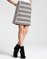 Featuring perpendicular stripes, this 10 Crosby Derek Lam skirt sharpens your workweek--smart with a timeless white button-down and the season's must-have booties. Featuring perpendicular stripes, this 10 Crosby Derek Lam skirt sharpens your workweek--smart with a timeless white button-down and the season's must-have booties.