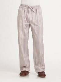 Simple yet smart stripe pattern adorns this lounge wear essential set in crisp, cool cotton.Elastic waistbandSide slash, back patch pocketsInseam, about 31CottonMachine washImported Simple yet smart stripe pattern adorns this lounge wear essential set in crisp, cool cotton.Elastic waistbandSide slash, back patch pocketsInseam, about 31CottonMachine washImported