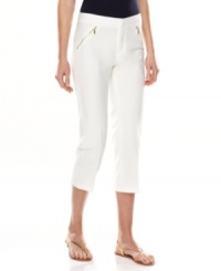 Inspired by Brasil's sultry style, go for the season's white-hot trend with these Calvin Klein cropped pants! Inspired by Brasil's sultry style, go for the season's white-hot trend with these Calvin Klein cropped pants!