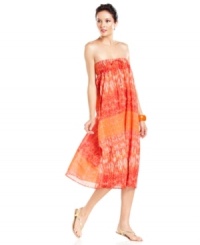 This ultracute tube dress can also become a gorgeous maxi skirt, from Calvin Klein Jeans. The punchy print brightens up any ensemble -- no matter how you wear it! This ultracute tube dress can also become a gorgeous maxi skirt, from Calvin Klein Jeans. The punchy print brightens up any ensemble -- no matter how you wear it!