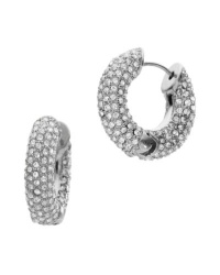 Michael Kors Pave Hoop Spring Sparkling Huggie Crystal Earrings, Silver Michael Kors Pave Hoop Spring Sparkling Huggie Crystal Earrings, Silver