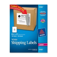 Avery Shipping Labels for Laser Printers, 8.5 x 11 Inch, White, Box of 100 (5165) Avery Shipping Labels for Laser Printers, 8.5 x 11 Inch, White, Box of 100 (5165)
