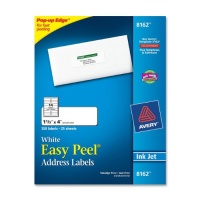 Avery 8162 White ink jet mailing labels, 1-1/3 x 4, 350 per pack Avery 8162 White ink jet mailing labels, 1-1/3 x 4, 350 per pack