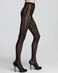 For a cool-girl take on textured tights, wear this striped pair from Falke with a leather skirt and suede booties. For a cool-girl take on textured tights, wear this striped pair from Falke with a leather skirt and suede booties.