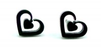 7MM Black Heart Stud Earrings, Anodized Hypoallergenic 316L Stainless Steel Posts, Matte Finish 7MM Black Heart Stud Earrings, Anodized Hypoallergenic 316L Stainless Steel Posts, Matte Finish
