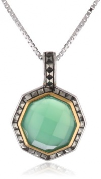 Judith Jack Mini Octagons Sterling Silver, Chalcedony and Marcasite Drop Pendant Necklace, 18 Judith Jack Mini Octagons Sterling Silver, Chalcedony and Marcasite Drop Pendant Necklace, 18