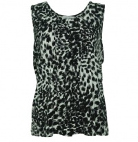 Calvin Klein Women's Animal Print Sleeveless Blouse Cream/Black Calvin Klein Women's Animal Print Sleeveless Blouse Cream/Black