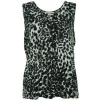 Calvin Klein Women's Animal Print Sleeveless Blouse Cream/Black