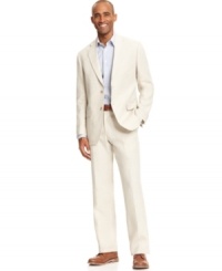 A versatile accent to all of your tailored looks this season, this Tasso Elba sport coat is rendered in cool, comfortable linen. A versatile accent to all of your tailored looks this season, this Tasso Elba sport coat is rendered in cool, comfortable linen.