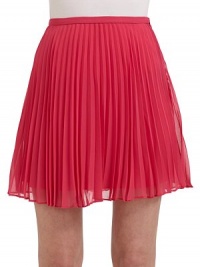 THE LOOKThin banded waistPleated silhouetteSide zip closureTHE FITAbout 18 longTHE MATERIALPolyesterFully linedCARE & ORIGINDry cleanImportedModel shown is 5'10 (177cm) wearing US size 4. THE LOOKThin banded waistPleated silhouetteSide zip closureTHE FITAbout 18 longTHE MATERIALPolyesterFully linedCARE & ORIGINDry cleanImportedModel shown is 5'10 (177cm) wearing US size 4.