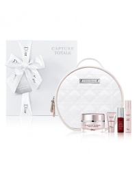 Correct and prevent all signs of aging with a selection of age-defying Capture Totale treatments, perfectly sized for your on-the-go skin care needs, with a full-size Multi-Perfection Creme (1.7 oz.), travel- size One Essential (0.24 oz.), travel-size Capture Totale Eye Creme 0.14 oz.), travel-size Capture Totale Serum (0.24 oz.), all encased in a couture-designed vanity case. Correct and prevent all signs of aging with a selection of age-defying Capture Totale treatments, perfectly sized for your on-the-go skin care needs, with a full-size Multi-Perfection Creme (1.7 oz.), travel- size One Essential (0.24 oz.), travel-size Capture Totale Eye Creme 0.14 oz.), travel-size Capture Totale Serum (0.24 oz.), all encased in a couture-designed vanity case.