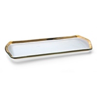 Ancient Italian relics are translated into an abstracted modern design in this handcrafted dinnerware and serving collection from designer Ann Morhauser. This handpainted, 24 karat gold collection tastefully accentuates everything from sleek, modern designs to delicate porcelain, or can be used on its own as a dramatic statement. Ancient Italian relics are translated into an abstracted modern design in this handcrafted dinnerware and serving collection from designer Ann Morhauser. This handpainted, 24 karat gold collection tastefully accentuates everything from sleek, modern designs to delicate porcelain, or can be used on its own as a dramatic statement.