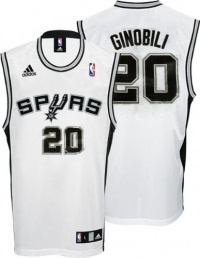 San Antonio Spurs Manu Ginobili #20 NBA Mens Replica Jersey, White San Antonio Spurs Manu Ginobili #20 NBA Mens Replica Jersey, White