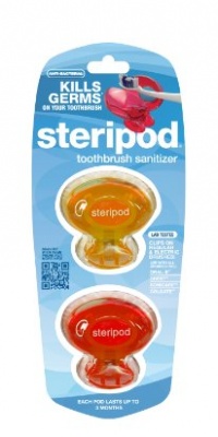 Steripod (2 Pack Orange & Red) Clip-on Toothbrush Sanitizer Steripod (2 Pack Orange & Red) Clip-on Toothbrush Sanitizer