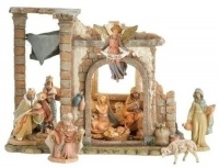10-Piece Set Fontanini 5 Nativity Scene with Lighted Pillar Stable Set #54620 10-Piece Set Fontanini 5 Nativity Scene with Lighted Pillar Stable Set #54620