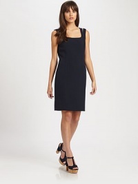 An irresistible shift featuring unique, split straps, classically flattering seams and an unbelievable fit.Square necklineSplit strapsPrincess seamsConcealed back zipperFully linedAbout 26 from natural waist62% polyester/34% rayon/4% spandexDry cleanImported Model shown is 5'9½ (176cm) wearing US size 4. An irresistible shift featuring unique, split straps, classically flattering seams and an unbelievable fit.Square necklineSplit strapsPrincess seamsConcealed back zipperFully linedAbout 26 from natural waist62% polyester/34% rayon/4% spandexDry cleanImported Model shown is 5'9½ (176cm) wearing US size 4.