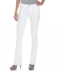 A slight flare at the hem balances out these bright white jeans from Else! Perfect for pairing with heels and platforms. A slight flare at the hem balances out these bright white jeans from Else! Perfect for pairing with heels and platforms.