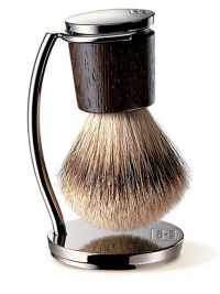 Collezione Barbiere offers the ultimate in men's grooming. Pure badger hair brush with stand creates a luxurious shaving experience. Collezione Barbiere offers the ultimate in men's grooming. Pure badger hair brush with stand creates a luxurious shaving experience.