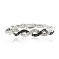 Sterling Silver Black & White CZ Bracelet Sterling Silver Black & White CZ Bracelet