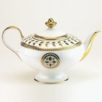 Inspired by designs from the Empire period, Constance is composed of a fresh composition that renders it a timeless classic. Elegantly outlined in gold, acorns and oak leaves, symbolizing strength and longevity, accent its delicate watercolor palette of greens. Inspired by designs from the Empire period, Constance is composed of a fresh composition that renders it a timeless classic. Elegantly outlined in gold, acorns and oak leaves, symbolizing strength and longevity, accent its delicate watercolor palette of greens.