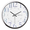 DecoMates Non-Ticking Silent Wall Clock, Metallic Shimmer, White