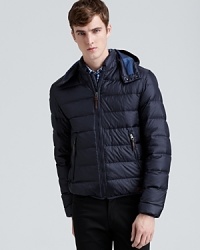 A quilted down coat offers lightweight sporty appeal and repels the chill like no other. Let Burberry Brit solve your cold-weather problems. A quilted down coat offers lightweight sporty appeal and repels the chill like no other. Let Burberry Brit solve your cold-weather problems.
