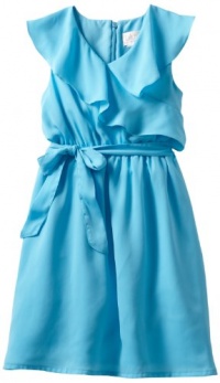 Blush by Us Angels Girls 7-16 Chiffon Ruffle Tie Waist Dress, Aqua, 8 Blush by Us Angels Girls 7-16 Chiffon Ruffle Tie Waist Dress, Aqua, 8
