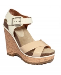 Chunky straps with contrasting colors. The Chessa wedges by BCBGeneration add tons of height in darling contrasting neutral colors. Chunky straps with contrasting colors. The Chessa wedges by BCBGeneration add tons of height in darling contrasting neutral colors.