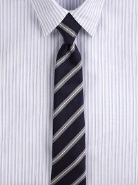 Trim stripes, pared in width to balance the cut of modern suits and jackets.Silk/cotton Dry clean Made in USA Trim stripes, pared in width to balance the cut of modern suits and jackets.Silk/cotton Dry clean Made in USA