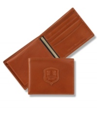 Infused with classic style, this leather wallet with crest detail from Tommy Hilfiger upgrades your card carrier. Infused with classic style, this leather wallet with crest detail from Tommy Hilfiger upgrades your card carrier.