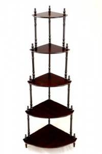 Frenchi Home Furnishing 5 Tier Corner Stand, Cherry Color Frenchi Home Furnishing 5 Tier Corner Stand, Cherry Color