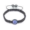 Bling Jewelry Childrens Bracelet Shamballa Inspired Blue Sapphire Color Crystal 10mm