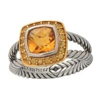 David Yurman 3ct Citrine 18k Yellow Gold & Sterling Silver Ring David Yurman 3ct Citrine 18k Yellow Gold & Sterling Silver Ring