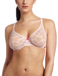 Betsey Johnson Women's Stretch Lace Underwire Demi Bra, China Doll, 36B