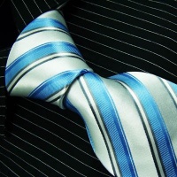 Brand New B. Boss Silver Blue Black Striped Silk Mens Neck Tie Zl1132 Brand New B. Boss Silver Blue Black Striped Silk Mens Neck Tie Zl1132