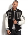 Varsity jackets are in this season, score major fashion points when you rock this one from Ecko Unltd.