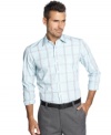 Update the look of your closet with this crisp plaid shirt from Tasso Elba.