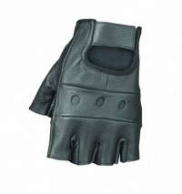 Raider Black Medium Leather Fingerless Gloves Raider Black Medium Leather Fingerless Gloves