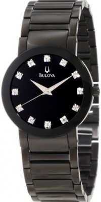 Bulova Men's 98D001 Diamond Accented Stainless Steel Bracelet Watch Bulova Men's 98D001 Diamond Accented Stainless Steel Bracelet Watch