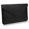 BoxWave Elite Leather Apple Macbook Air 11 Inches - 2011 Messenger Pouch with Unique Envelope Sleeve Design -Jet Black