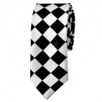 TopTie Unisex Fashion Black & White Checkerboard Skinny 2 Inch Necktie
