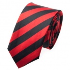 TopTie Unisex New Fashion Black & Red College Stripe Skinny 2 inch Necktie