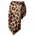 TopTie Unisex Fashion Leopard Spotted Slim Tan & Black Skinny 2 Inch Necktie Tie