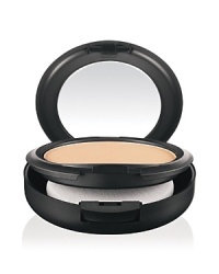 A one-step application of foundation and powder. Gives skin a smooth, flawless, all-matte, full-coverage finish. Long-wearing: lasts for up to eight hours. A real all-in-one. The choice of pros, and a long time favourite of M·A·C fans.