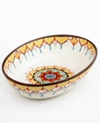 Garnish ordinary meals with the sunny botanicals of the Catalina collection from Vida by Eva Mendes Dinnerware. The dishes, like this hand-painted vegetable bowl, are drenched in soft yellows and tangerine, sky blue and pale green for a warm, exuberant welcome three times a day. Garnish ordinary meals with the sunny botanicals of the Catalina collection from Vida by Eva Mendes Dinnerware. The dishes, like this hand-painted vegetable bowl, are drenched in soft yellows and tangerine, sky blue and pale green for a warm, exuberant welcome three times a day.