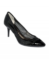 A versatile pump that can go from day to night. The Daria pumps by DKNYC feature an on-trend perforated upper and pretty capped closed-toe. A versatile pump that can go from day to night. The Daria pumps by DKNYC feature an on-trend perforated upper and pretty capped closed-toe.