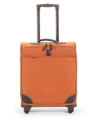 THE LOOKFour-wheel spinner trolleyLeather top handleRetractable locking handleRemovable luggage tagOne outside zip compartmentZip-around closureOne inside mesh compartmentInterior cross straps for organized packingTHE MEASUREMENTTop handle, 1 dropLocking handle, 23 drop16W X 20H X 8DTHE MATERIALPVCLeather trimFully linedORIGINImported THE LOOKFour-wheel spinner trolleyLeather top handleRetractable locking handleRemovable luggage tagOne outside zip compartmentZip-around closureOne inside mesh compartmentInterior cross straps for organized packingTHE MEASUREMENTTop handle, 1 dropLocking handle, 23 drop16W X 20H X 8DTHE MATERIALPVCLeather trimFully linedORIGINImported